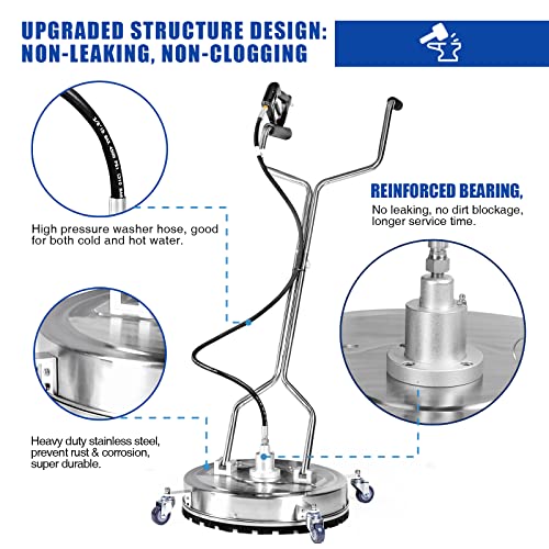 22'' 4500PSI Stainless Steel Surface Cleaner Attachment with Wheels R4191