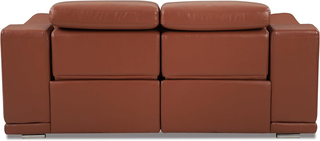 Genuine Italian Leather Power Reclining Loveseat L895