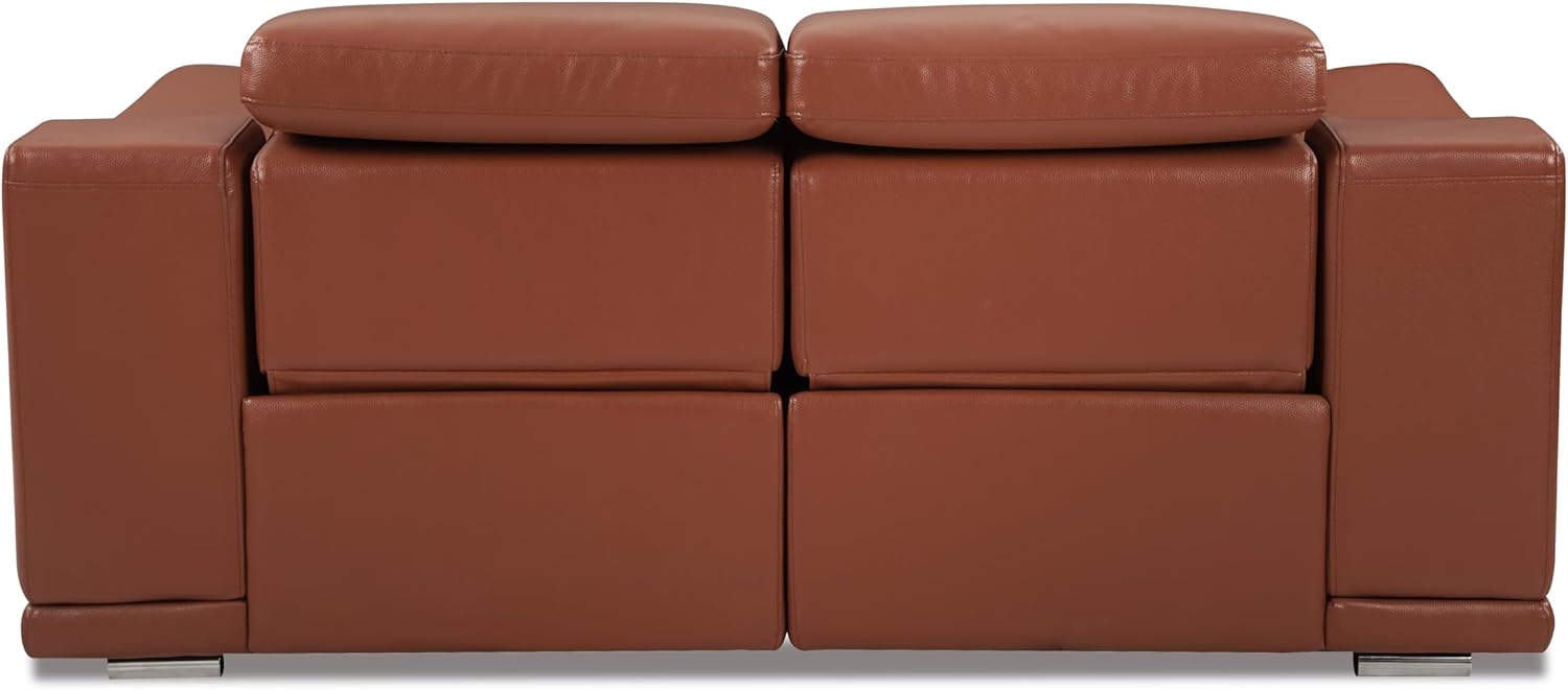 Genuine Italian Leather Power Reclining Loveseat L895