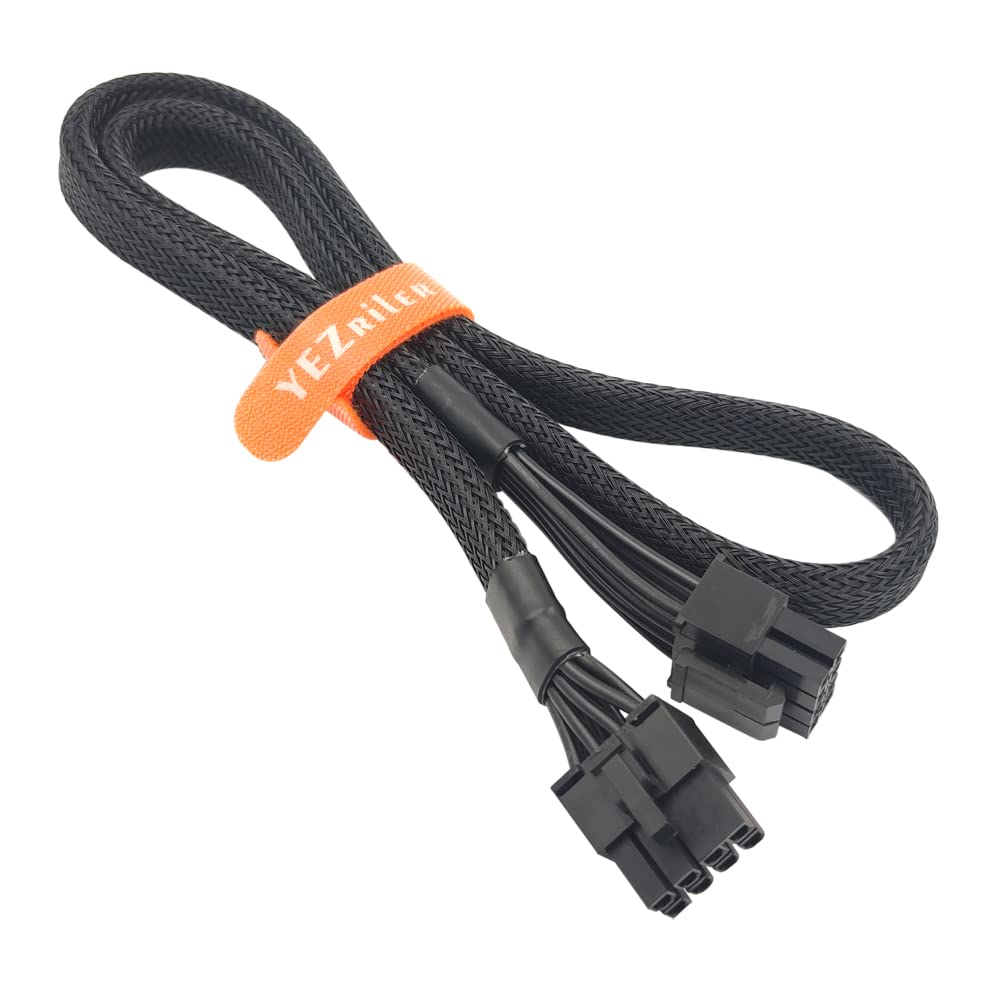 CPU 8 Pin Male to CPU 8 Pin (4+4 Detachable) Male EPS-12V Motherboard Power Adapter Sleeved 25-inch W410584