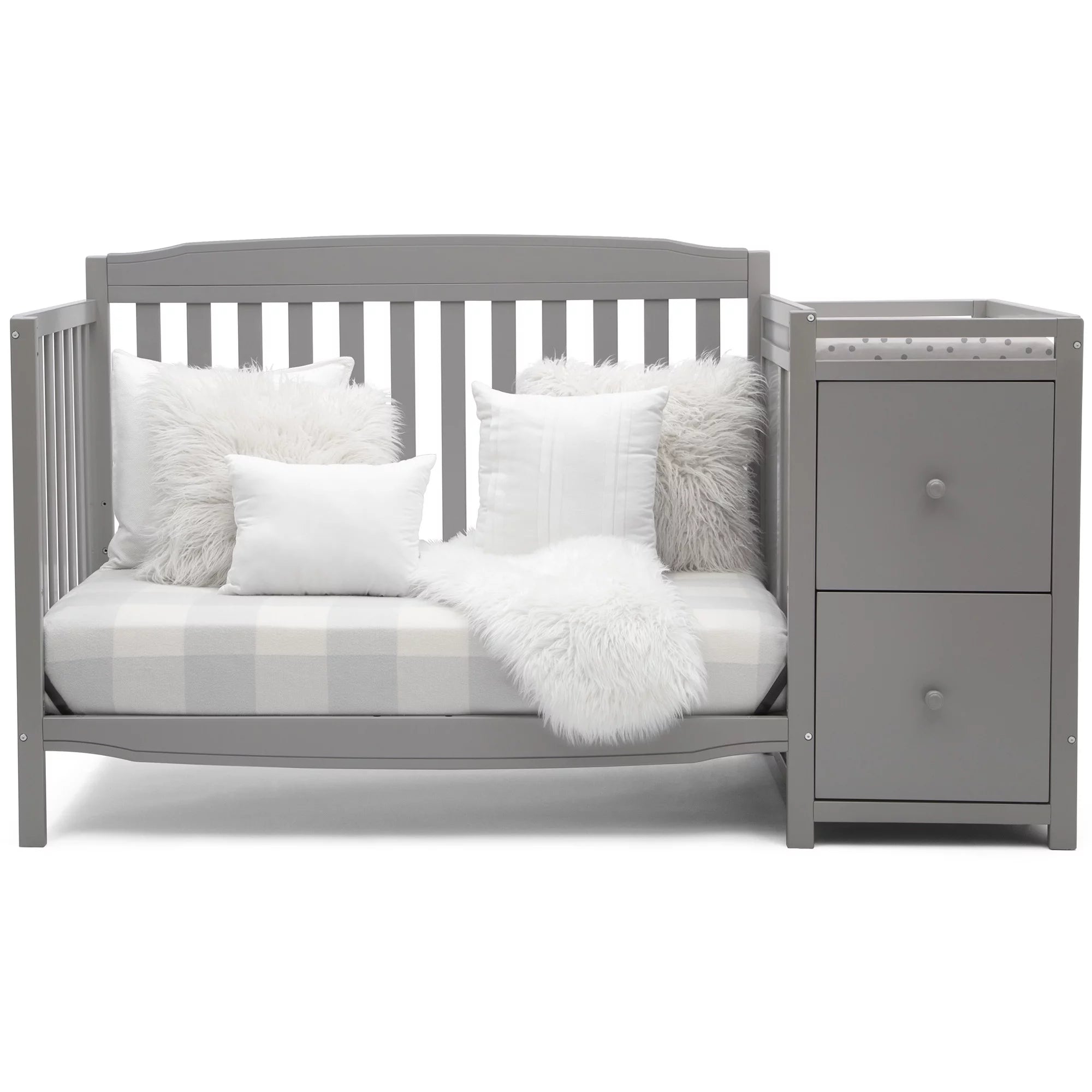 Gray Convertible Crib and Changer A3778