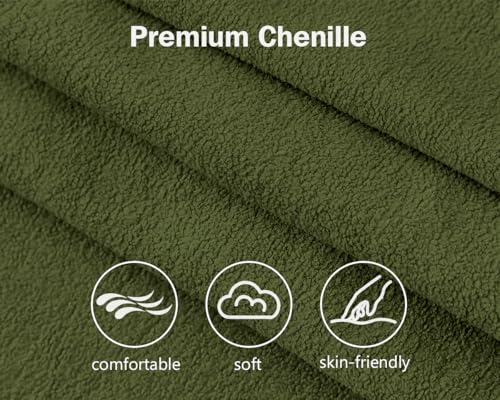 Green Chenille L Shaped Sleeper Sofa with Pull Out Bed O807