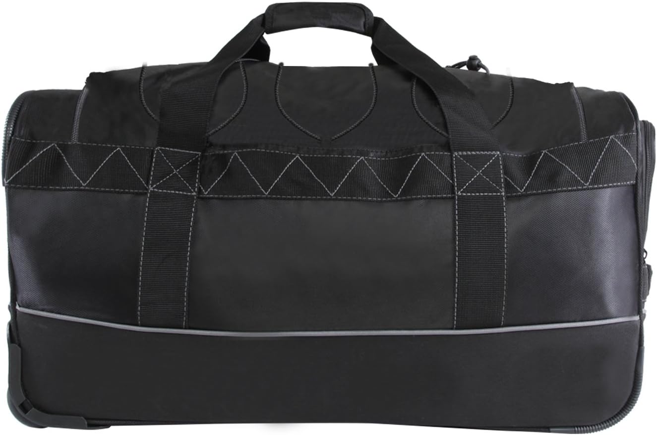 Black Grey Lightweight Rolling Duffel Bag V398
