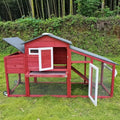 Black Wooden Chicken Coop and Rabbit Hutch with Nesting Box and Pull Out Tray Y84851