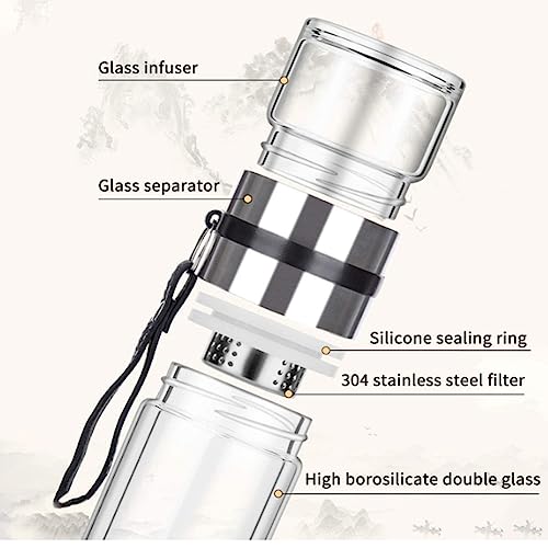 Glass Tea Infuser Bottle Double Wall 15oz G903