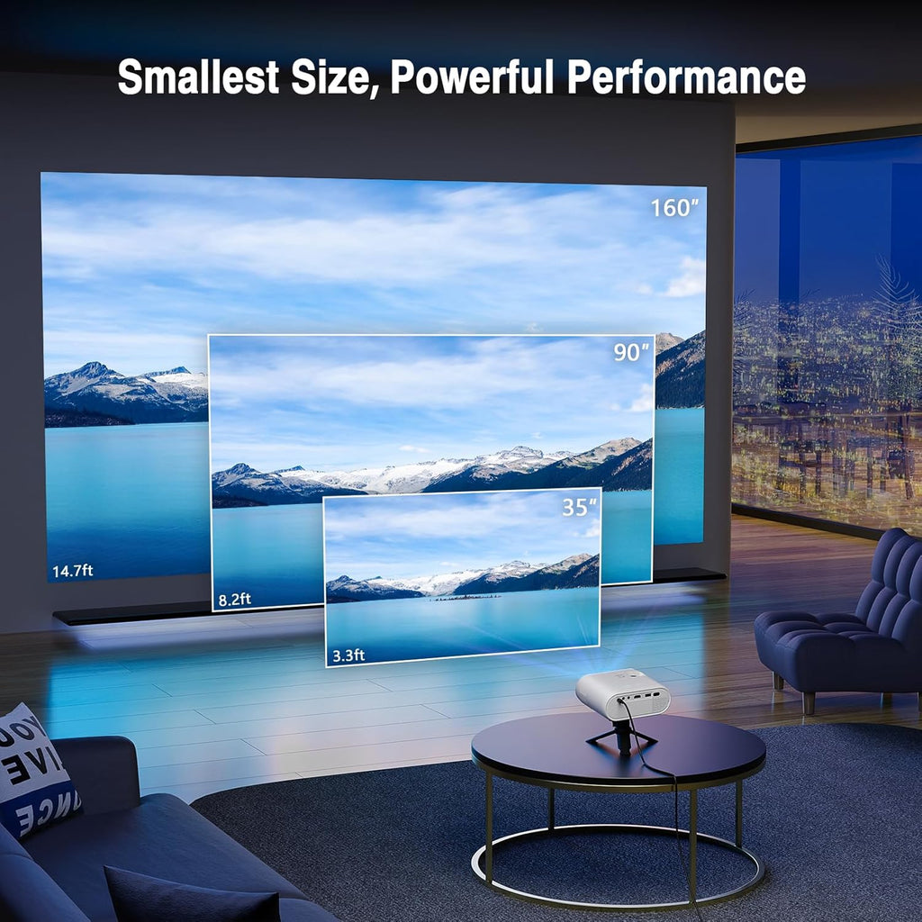 1080P Full HD Supported Mini Projector with 50% Zoom L7228