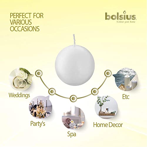 10 Count White Ball Candles - 2.75 Inches Unscented Candle Set Y97723