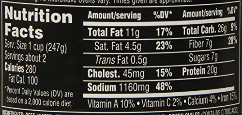 6 Count 15 Ounce Chili with Beans D264