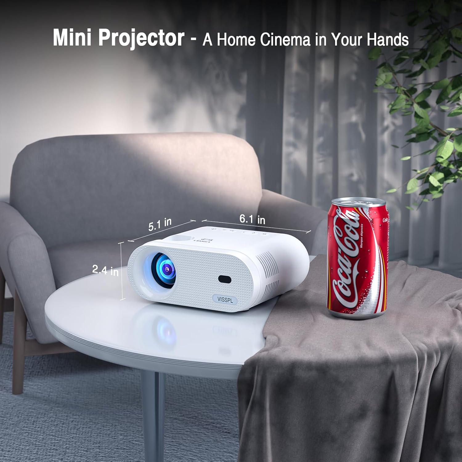 1080P Full HD Supported Mini Projector with 50% Zoom L7228