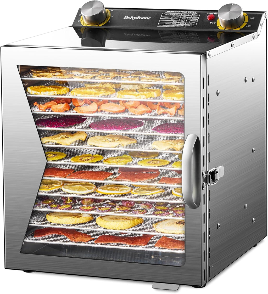 12 Stainless Steel Trays Food Dehydrator with Timer and Temperature Control H1290