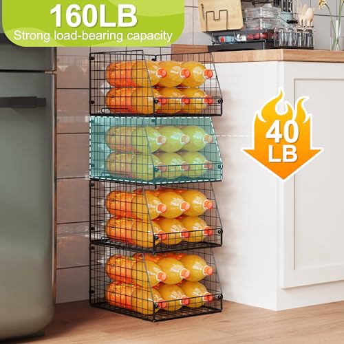 4 Pack XXL Stackable Wire Storage Basket S29203