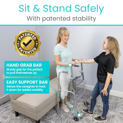 Lightweight Folding Sit to Stand Walker with Front 5" Wheels R486