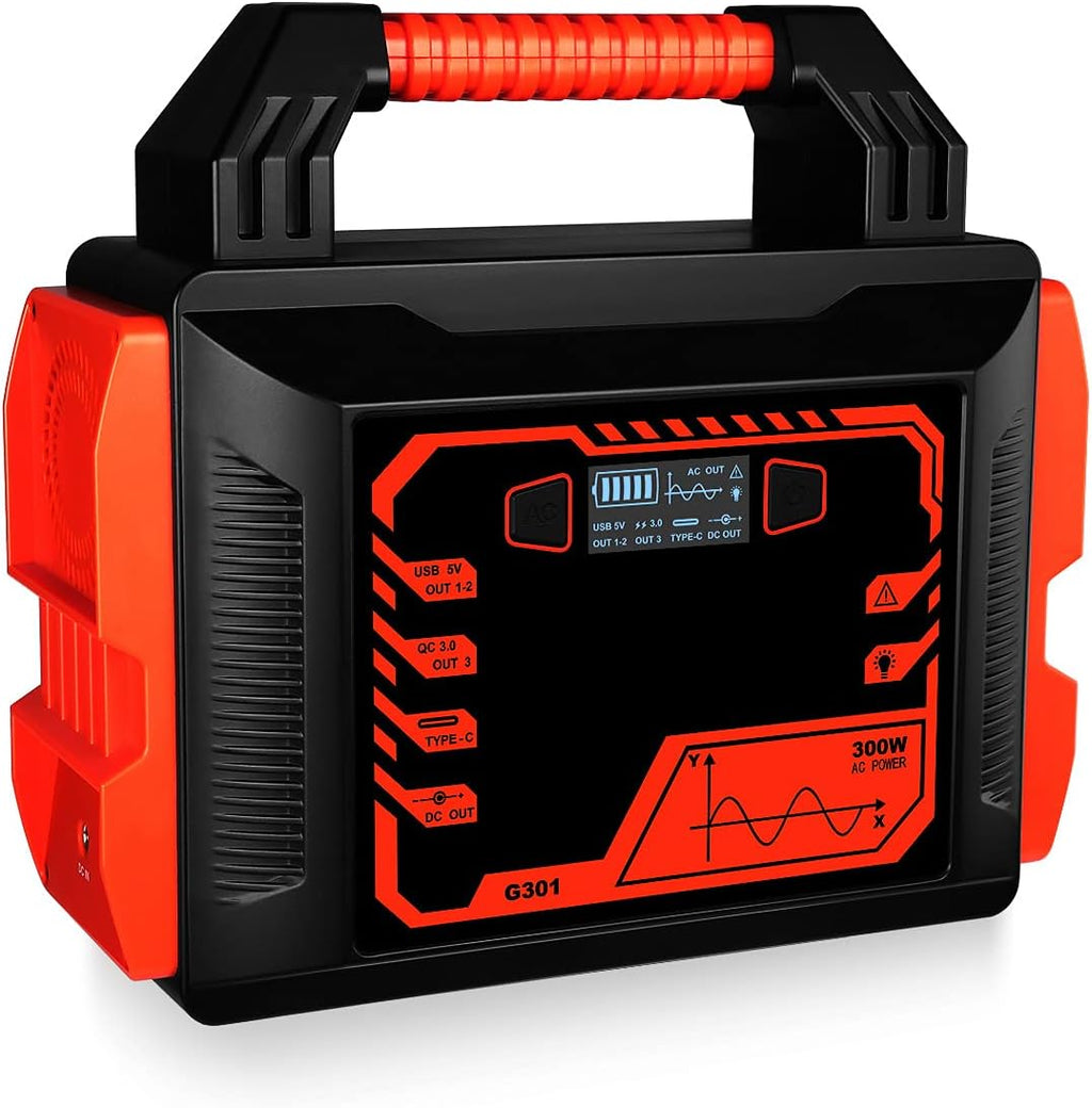 300Wh Portable Power Station with 110V/200W AC Outlet Q307578