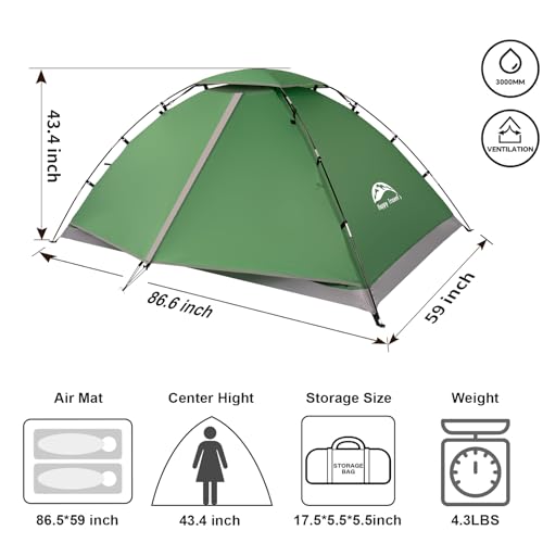 Lightweight Waterproof Dome Tent for 1-2 Person K783357