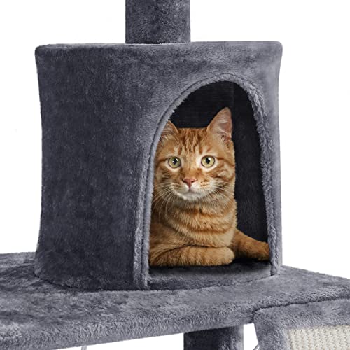 63.5in Multi-Level Cat Tree with Scratching Posts, Platform & Hammock M8851