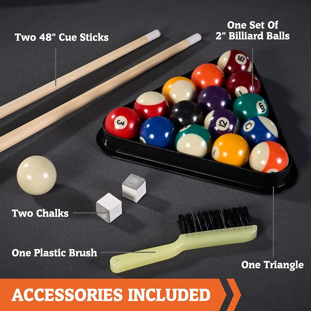 Pool Tables with Preassembled Playfields and Billiard Accessory Set K574298