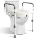 Raised Toilet Seat with Adjustable Padded Arms T1462