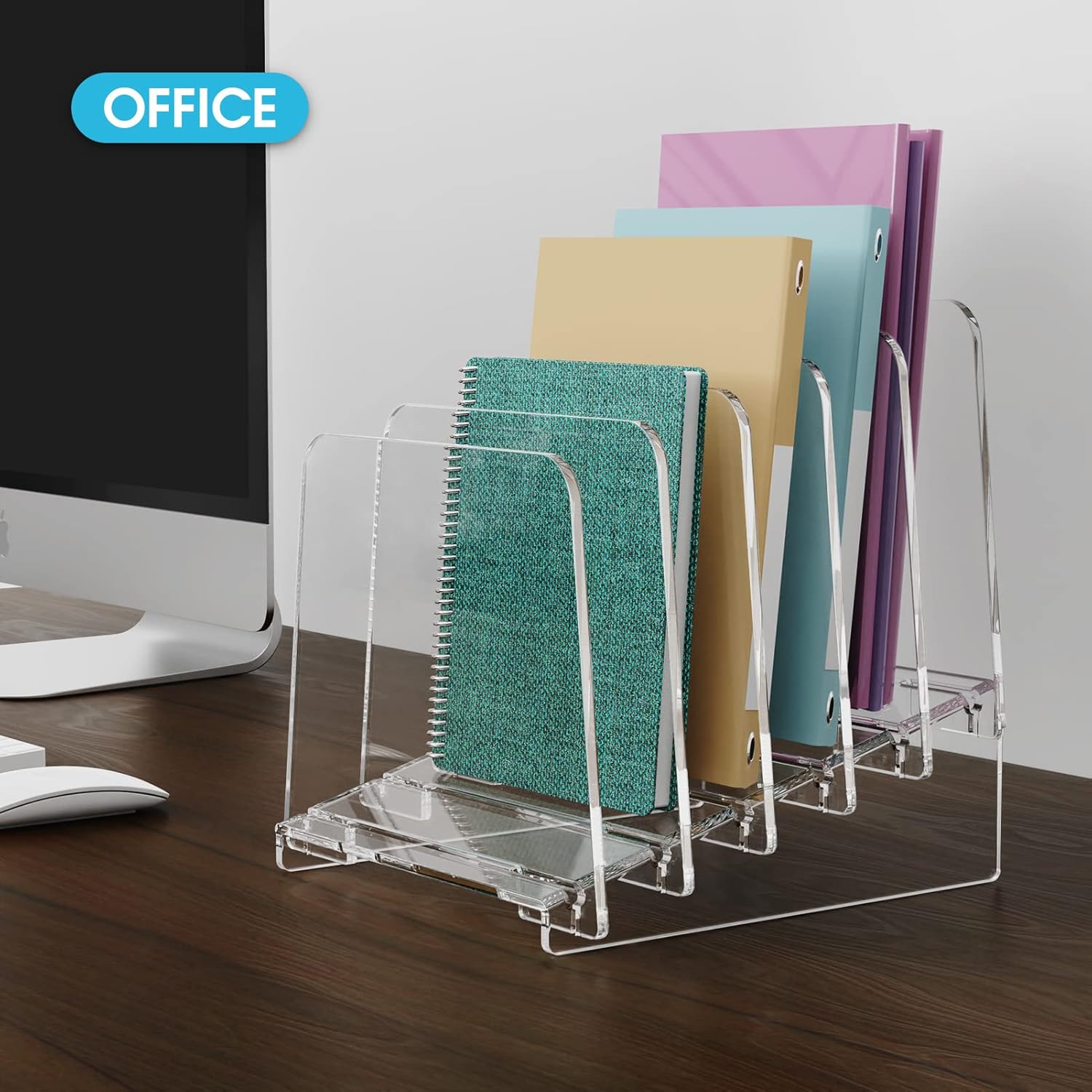 Clear Acrylic 5-Section Vertical File Organizer T4692