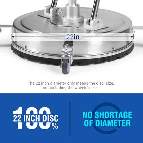 22'' 4500PSI Stainless Steel Surface Cleaner Attachment with Wheels R4191