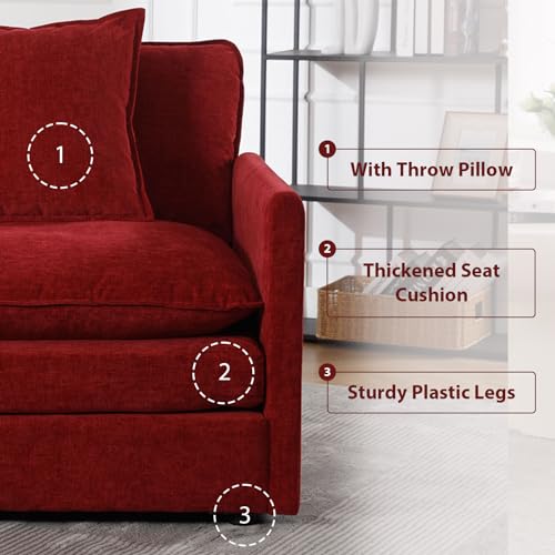 Blue Chenille Oversized Accent Chair with Ottoman Q994220