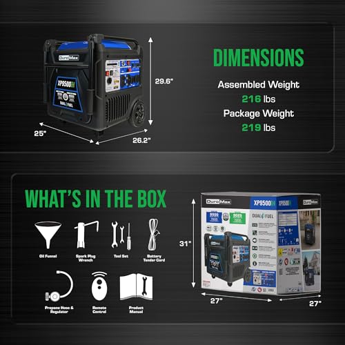 9,500-Watt Dual Fuel Digital Inverter Portable Generator K162