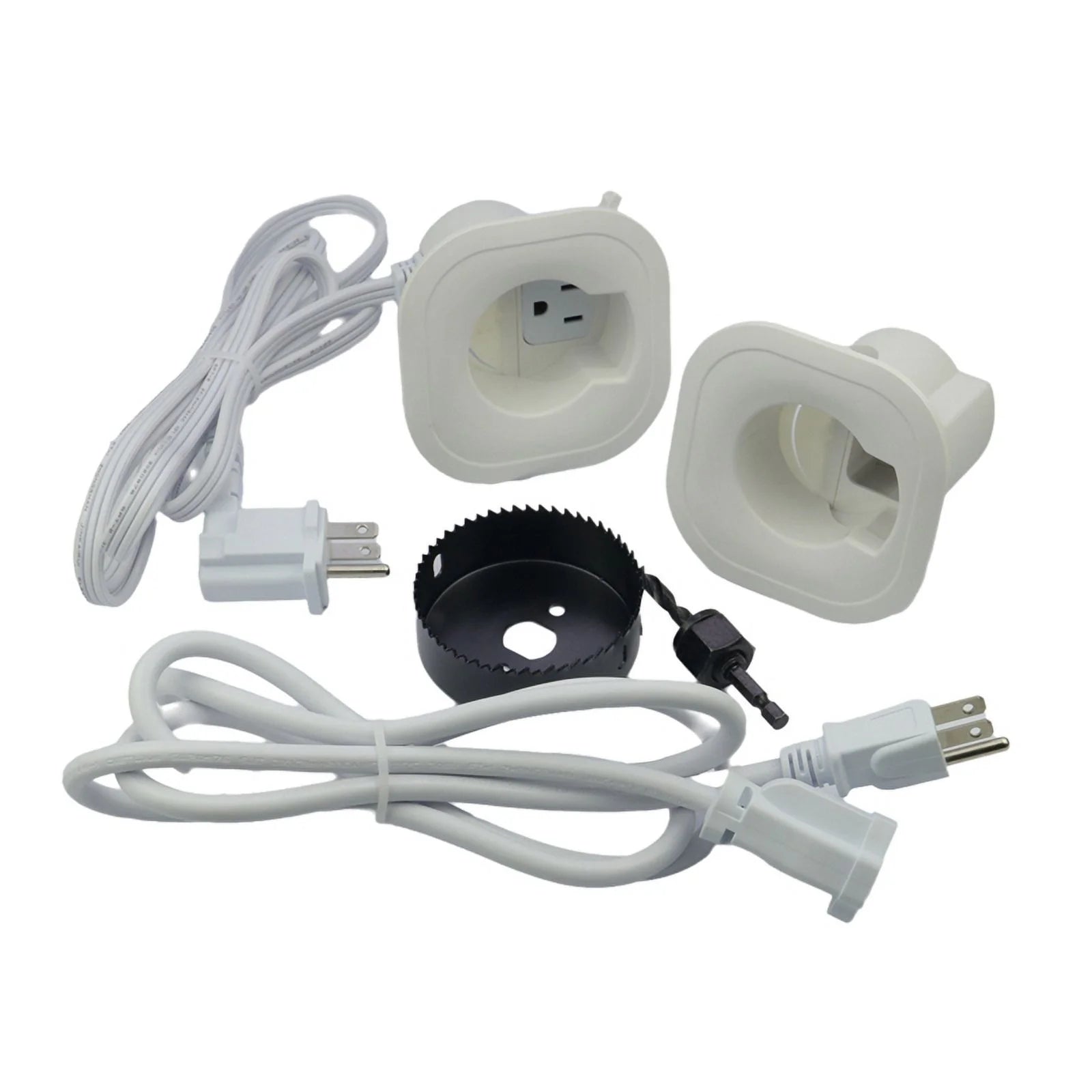 White Plastic In-Wall Cable Management Kit Q317