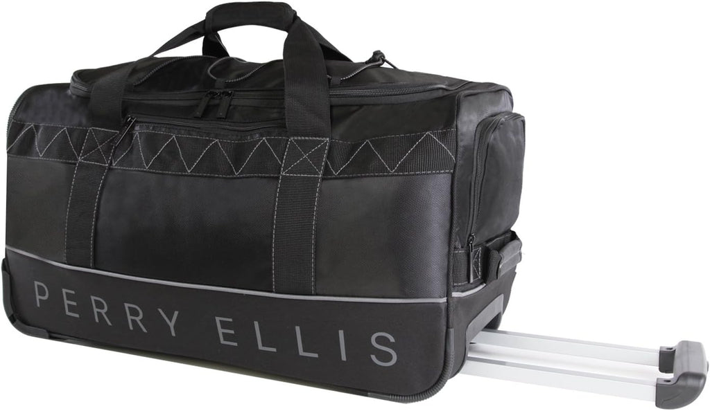 Black Grey Lightweight Rolling Duffel Bag V398
