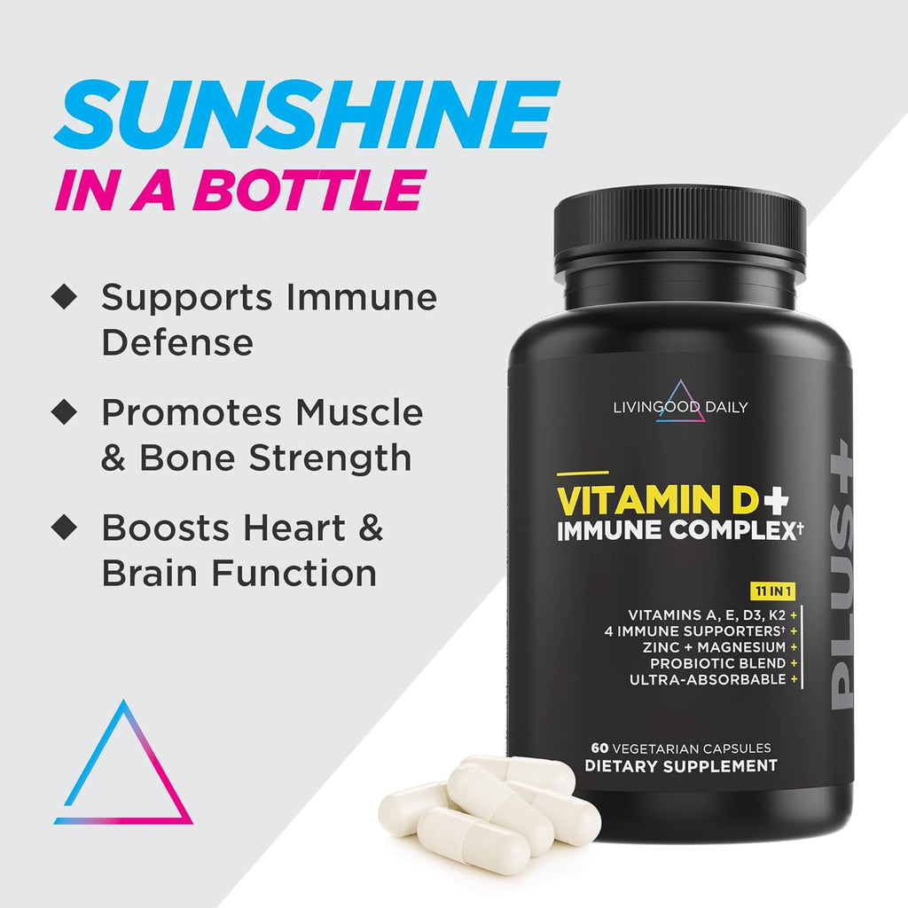9-in-1 Vitamin D3 K2 Supplement, 60 Capsules V304898
