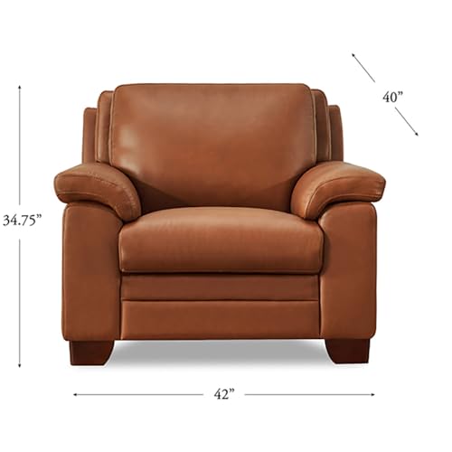 84" Nutmeg Brown Top Grain Leather Sofa I4148