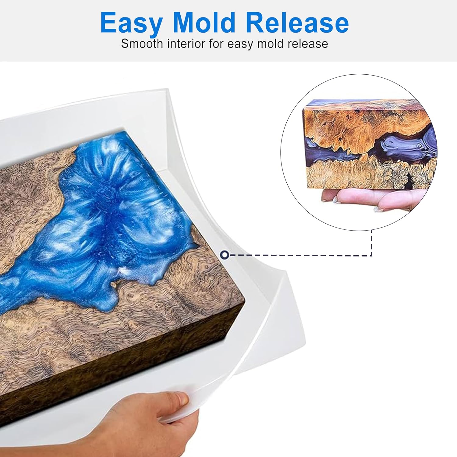 Large Rectangle Resin Table Molds 23.7X11.81 inch Epoxy Resin Table Mold Silicone Molds with 4 Table Support Legs J840
