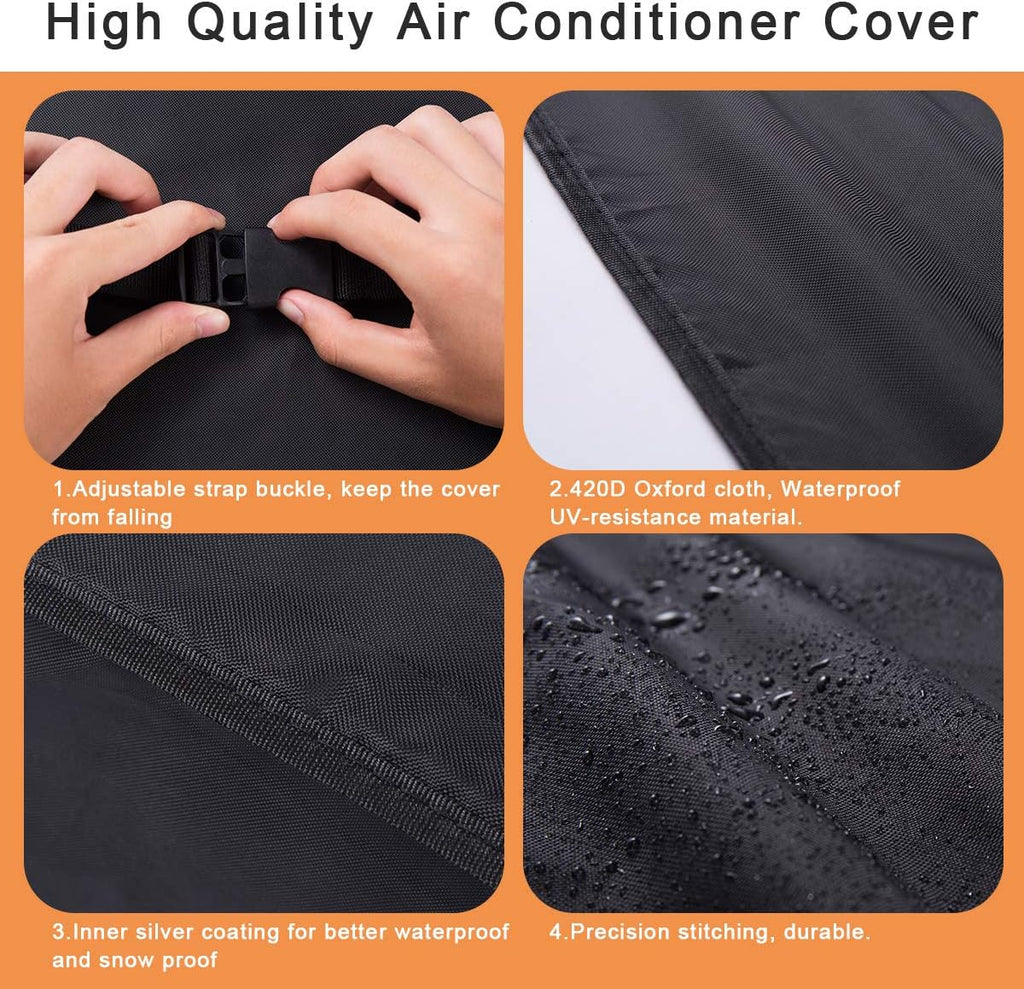White Window Air Conditioner Cover with Black Outdoor Cover Q94547
