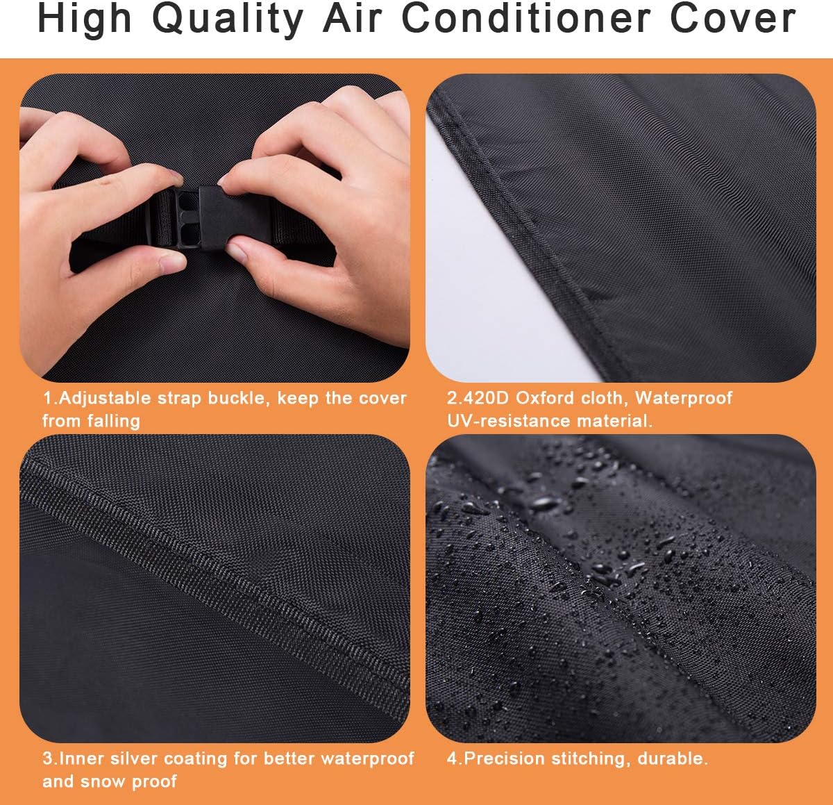 White Window Air Conditioner Cover with Black Outdoor Cover Q94547