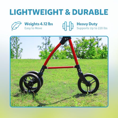 Red 3 Wheel Rollator Walker with Adjustable Height P5611