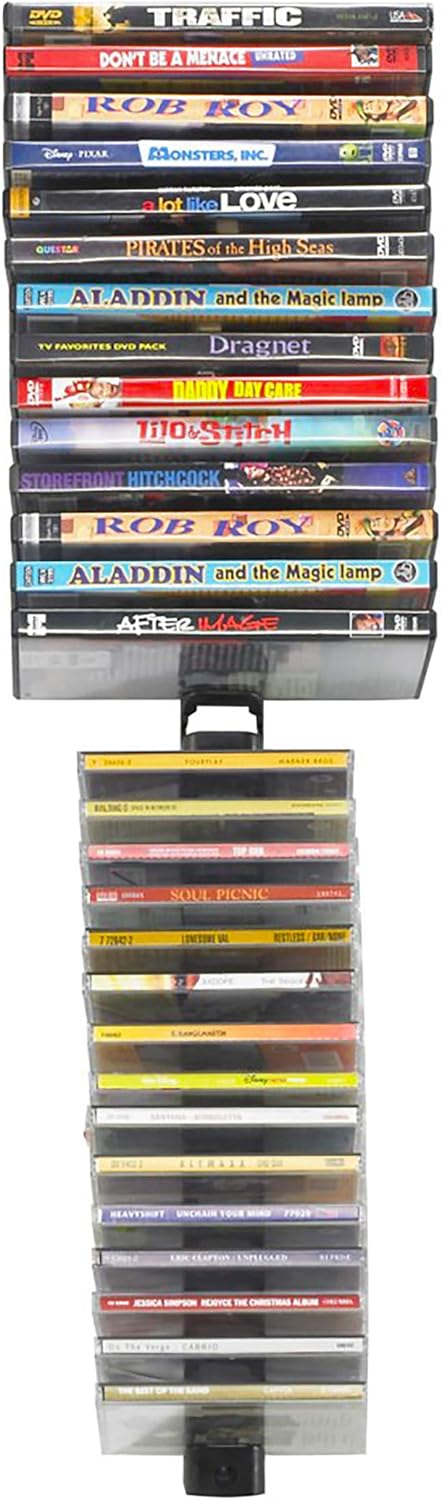 Black 4-pack Wall-Mount Media Storage Rack D191