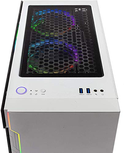 White Gaming Computer PC Desktop with Ryzen 5 3600, GTX 1650 Super 4G, 500GB SSD, 16GB DDR4 X6966