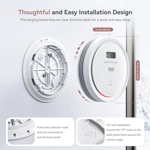 2 in 1 Smoke Detector Carbon Monoxide Detector with LCD Display (1pack) N2377
