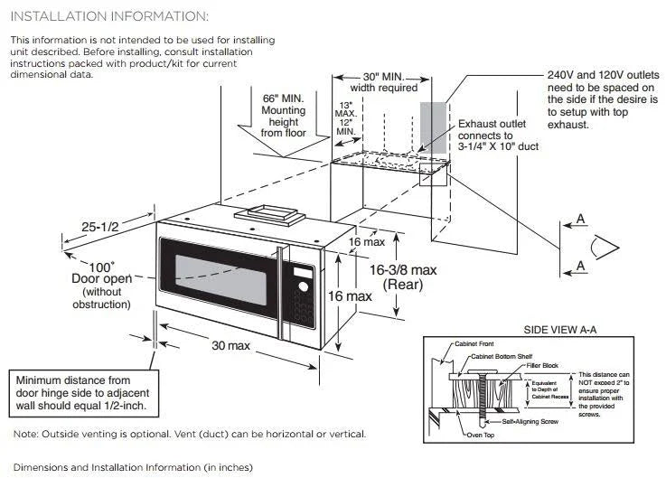 900W Built-In Convection Microwave and Grill and Exhaust System 1.7 cu ft Black Stainless Steel J824582