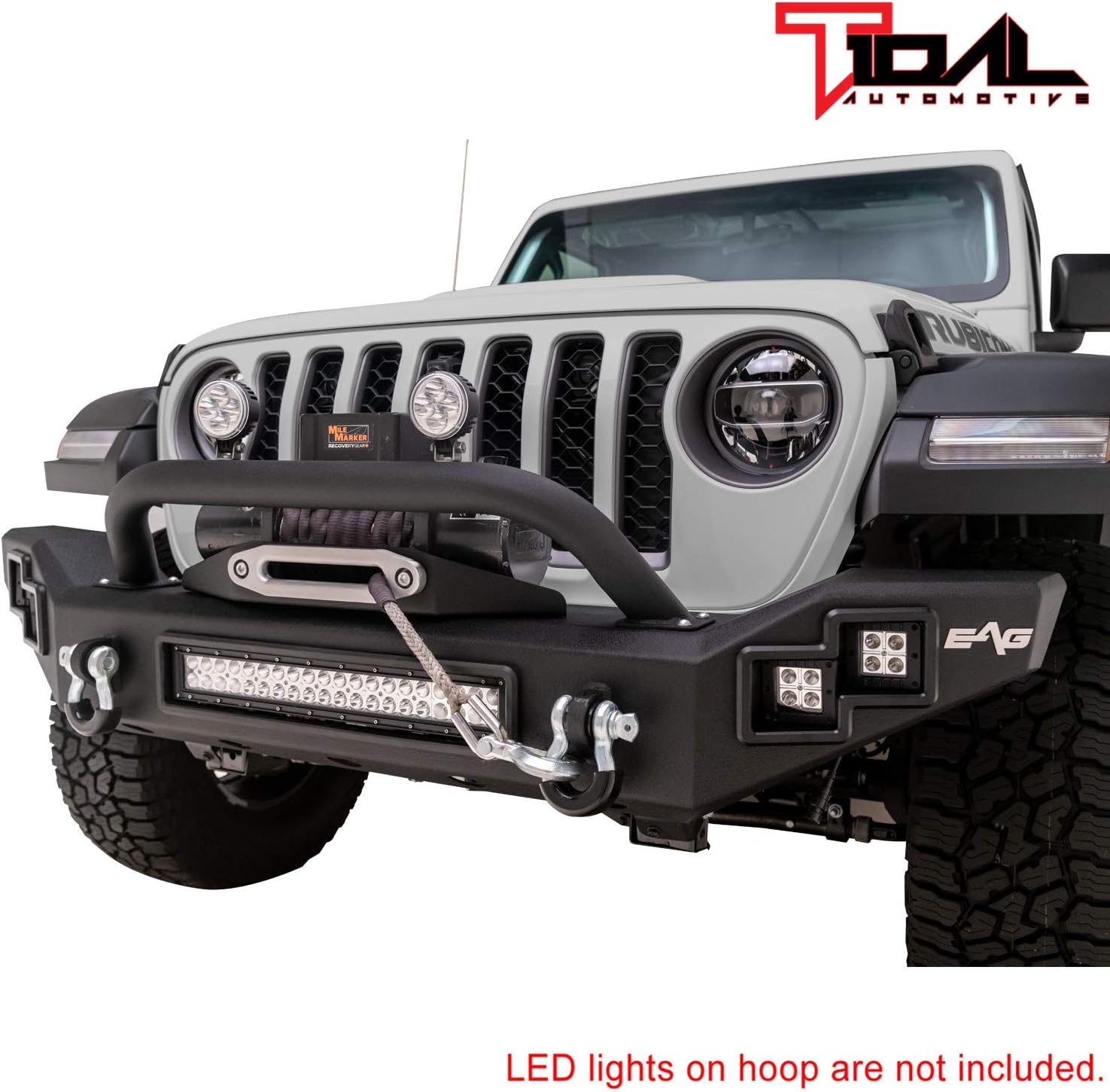 Full Width Front Bumper with LED Light Bar and Winch Plate E69944