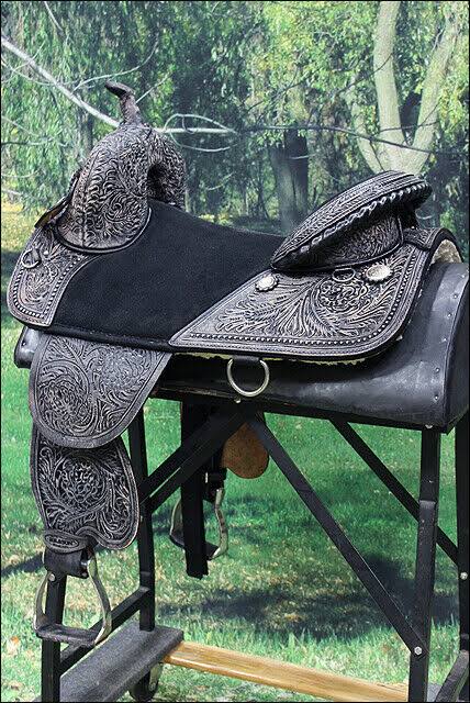 16 in Western Horse Saddle Treeless Trail Barrel Leather B1123