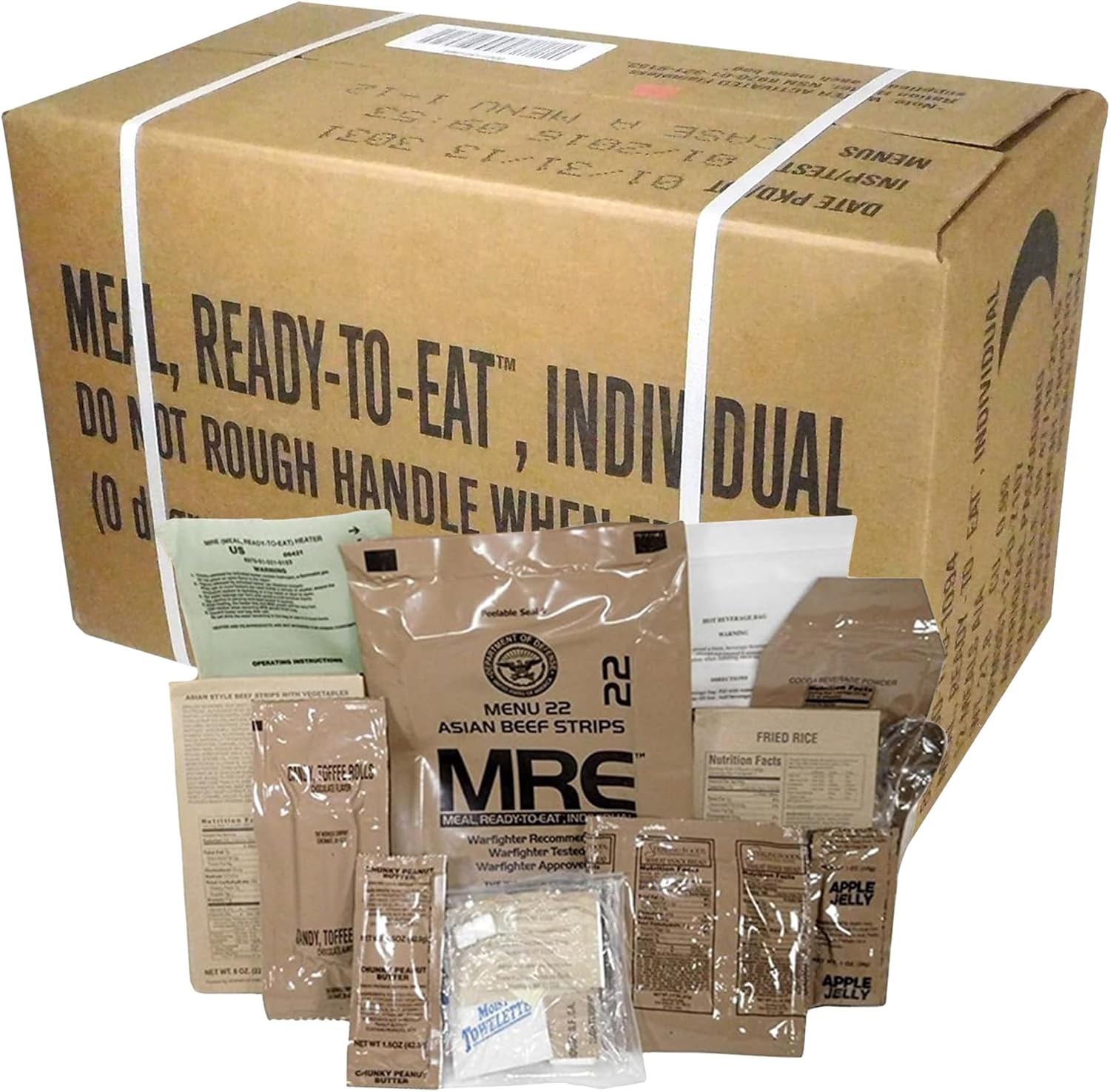 12 Pack MRE with Flameless Heaters and Freeze Dried Meals V20337