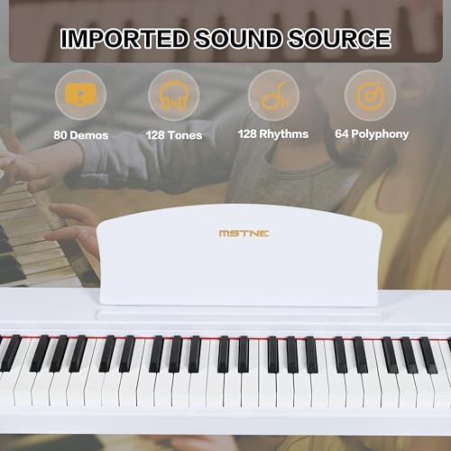 88 Key Semi Weighted Digital Piano with Bench, Stand, Sustain Pedal, Headphone (Black) G9435
