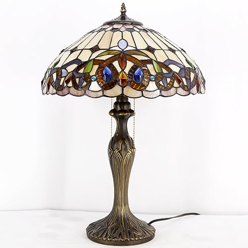 Tiffany Style Stained Glass Table Lamp 16X16X24 Inches Metal Base W289