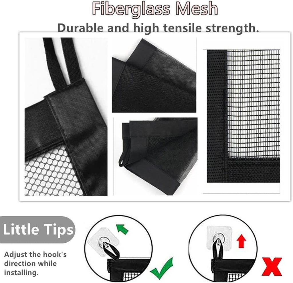 Black 43.3" W x 28.3" H Mesh Retractable Baby Gate P17457