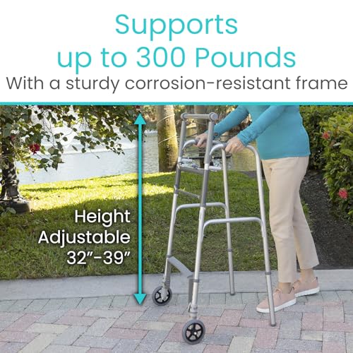 Lightweight Folding Sit to Stand Walker with Front 5" Wheels R486