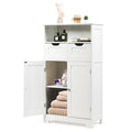 Black Bathroom Floor Cabinet with 2 Removable Drawers, 2 Doors & Adjustable Shelf I67282