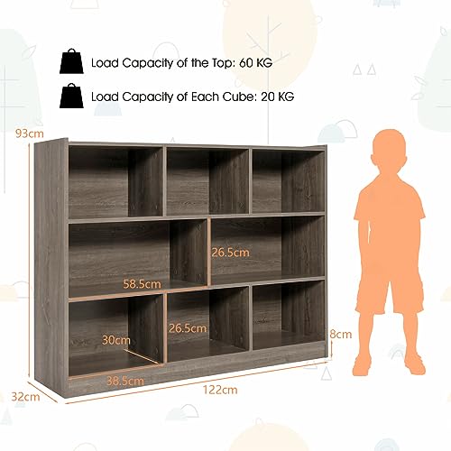 5-Section 2-Tier Open Wooden Storage Shelf Q5992