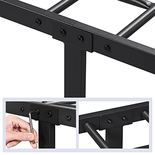 White Metal Twin Bed Frame with Headboard U6195