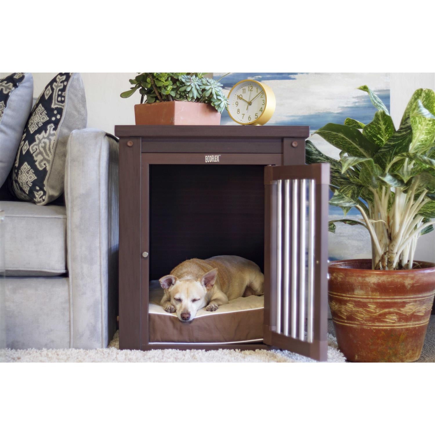 Single Door Dog Crate & End Table, Russet, 23 inch I334
