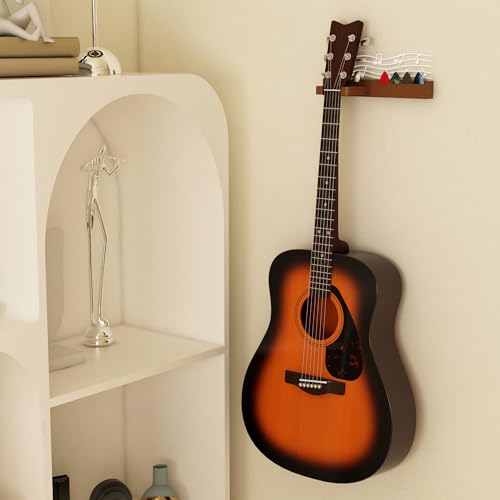 Solid Wood & Acrylic USB-Powered Guitar Wall Mount Stand with LED Lights Q696