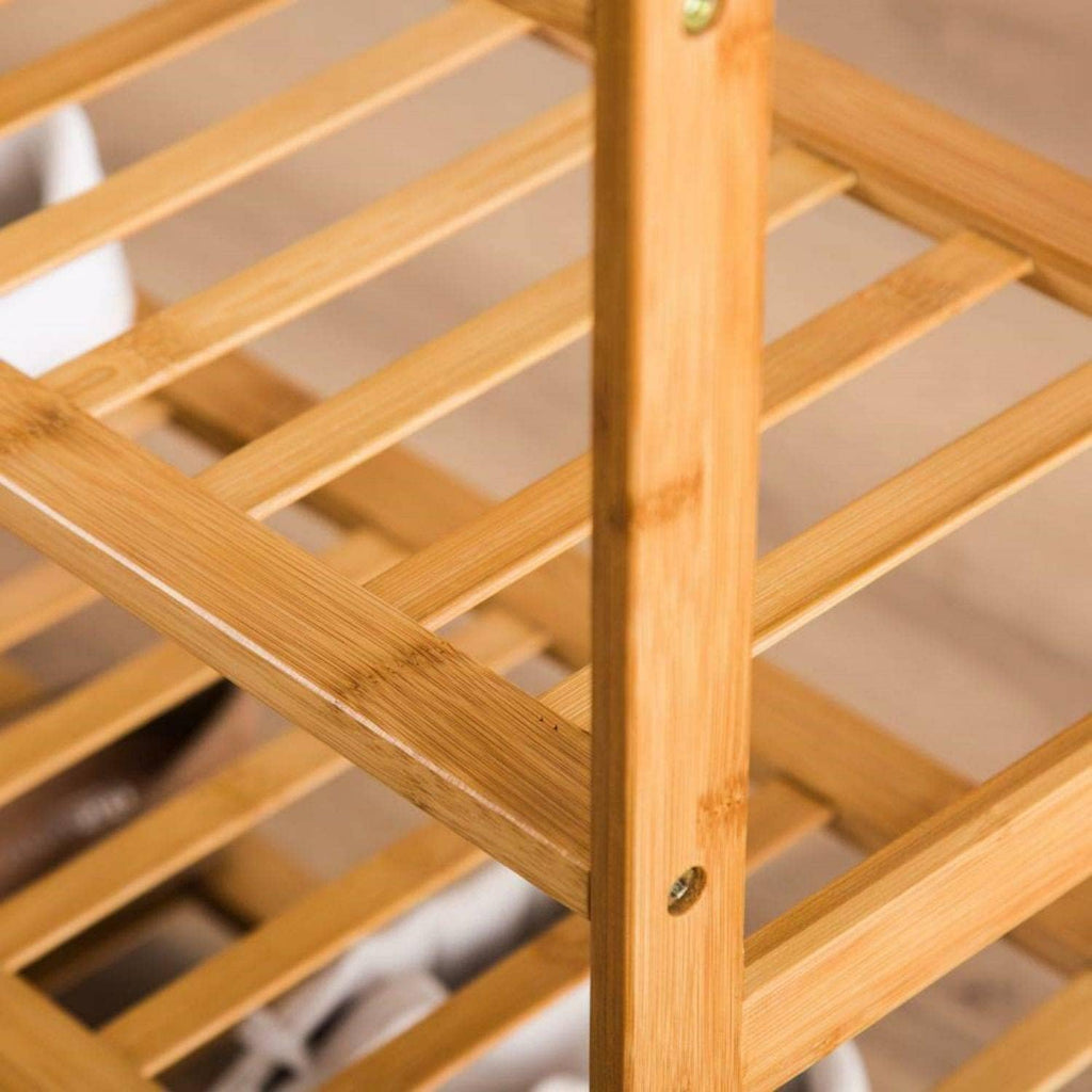 4 Tier Natural Bamboo Shoe Rack I832